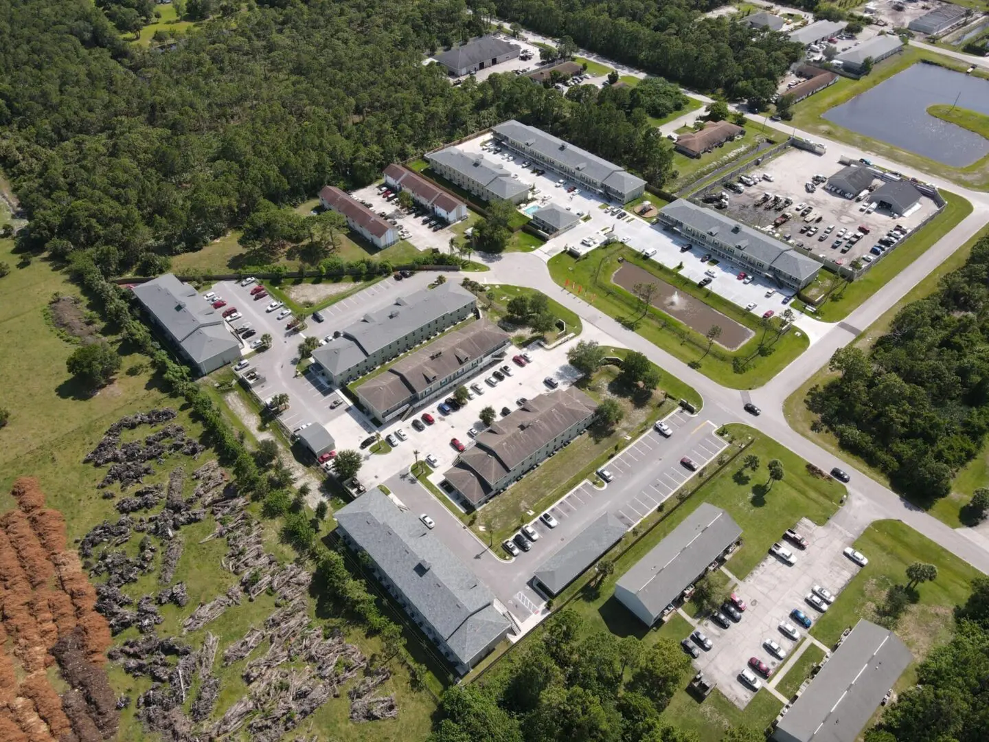 Aerial view of commercial development civil engineering Florida