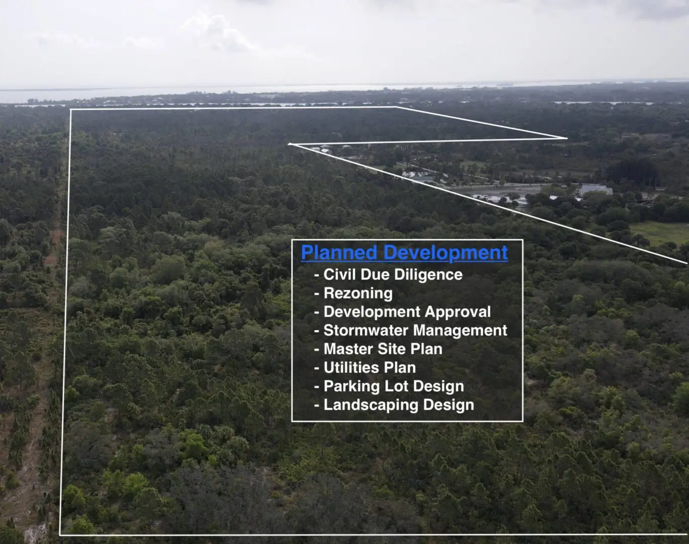 Florida civil engineering planned development aerial view